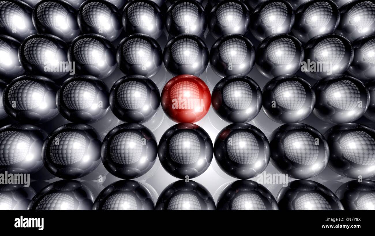 3D rendered Illustration. Abstract background of infinite spheres