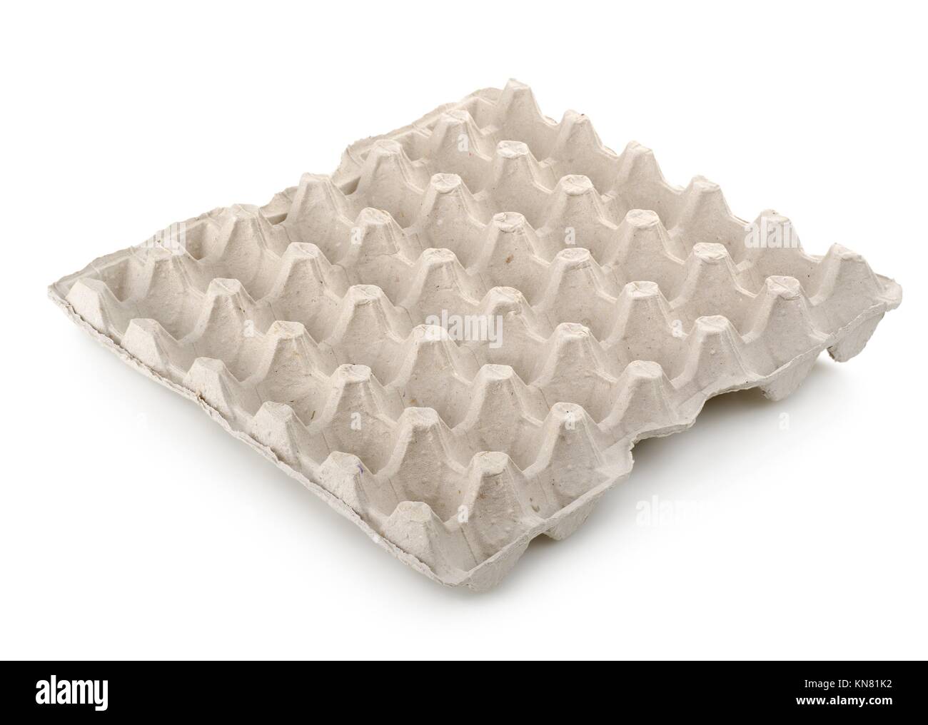 Empty tray of eggs isolated on white background Stock Photo Alamy
