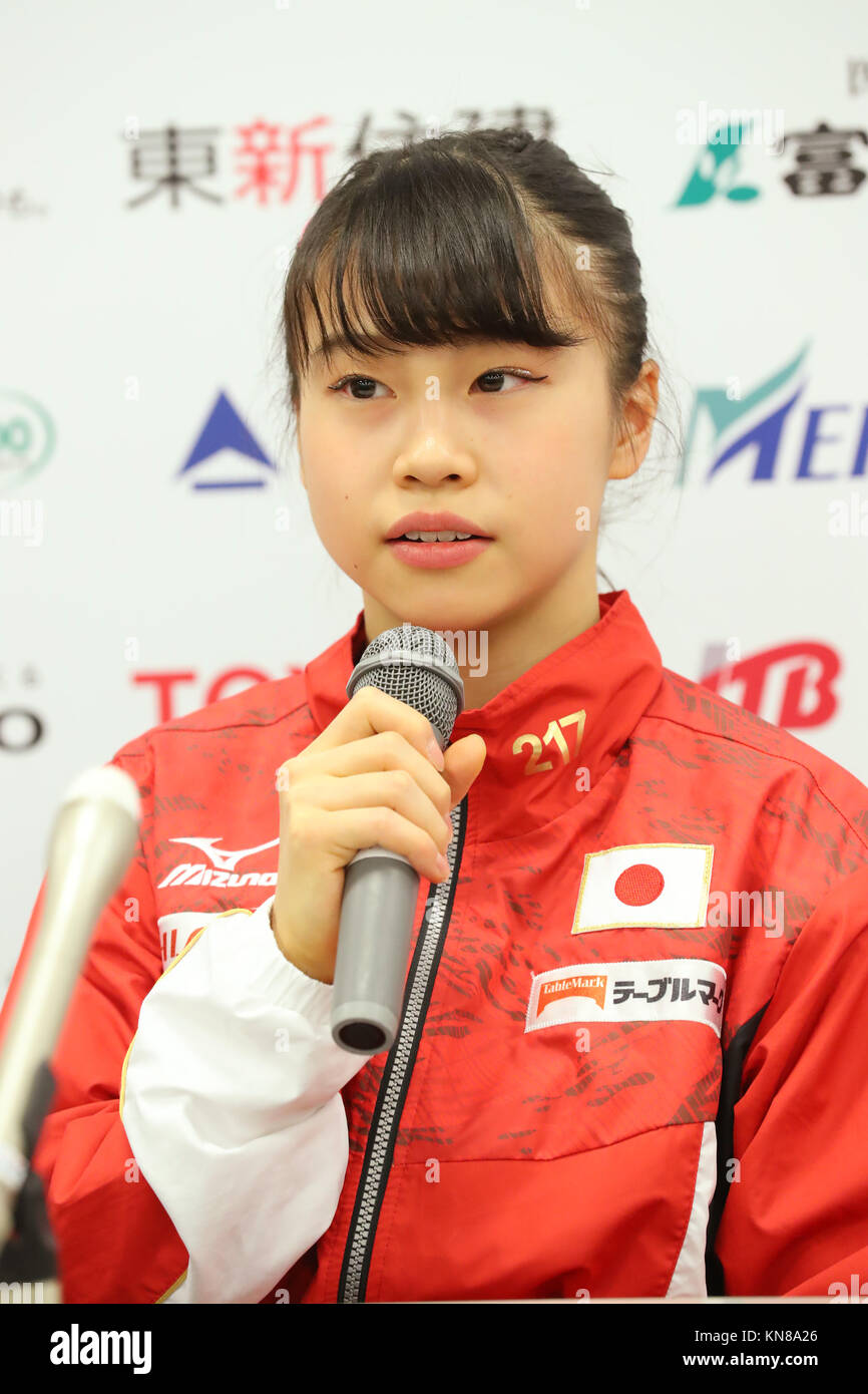 Sky Hall Toyota, Aichi, Japan. 10th Dec, 2017. Aiko Sugihara (JPN), DECEMBER 10, 2017 - Artistic Gymnastics : Toyota International Gymnastics Competition 2017 Press Conference at Sky Hall Toyota, Aichi, Japan. Credit: YUTAKA/AFLO SPORT/Alamy Live News Stock Photo