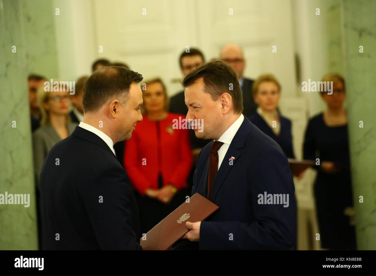 Warsaw, Poland. 11th Dec, 2017.  President Duda appoints new Prime Minister Mateusz Morawiecki and new Council of Ministers with ceremony at Presidential Palace. Previous Prime Minister Beata Szydlo declared her dismission on Friday (8th December 2017). Credit: Jake Ratz/Alamy Live News Stock Photo