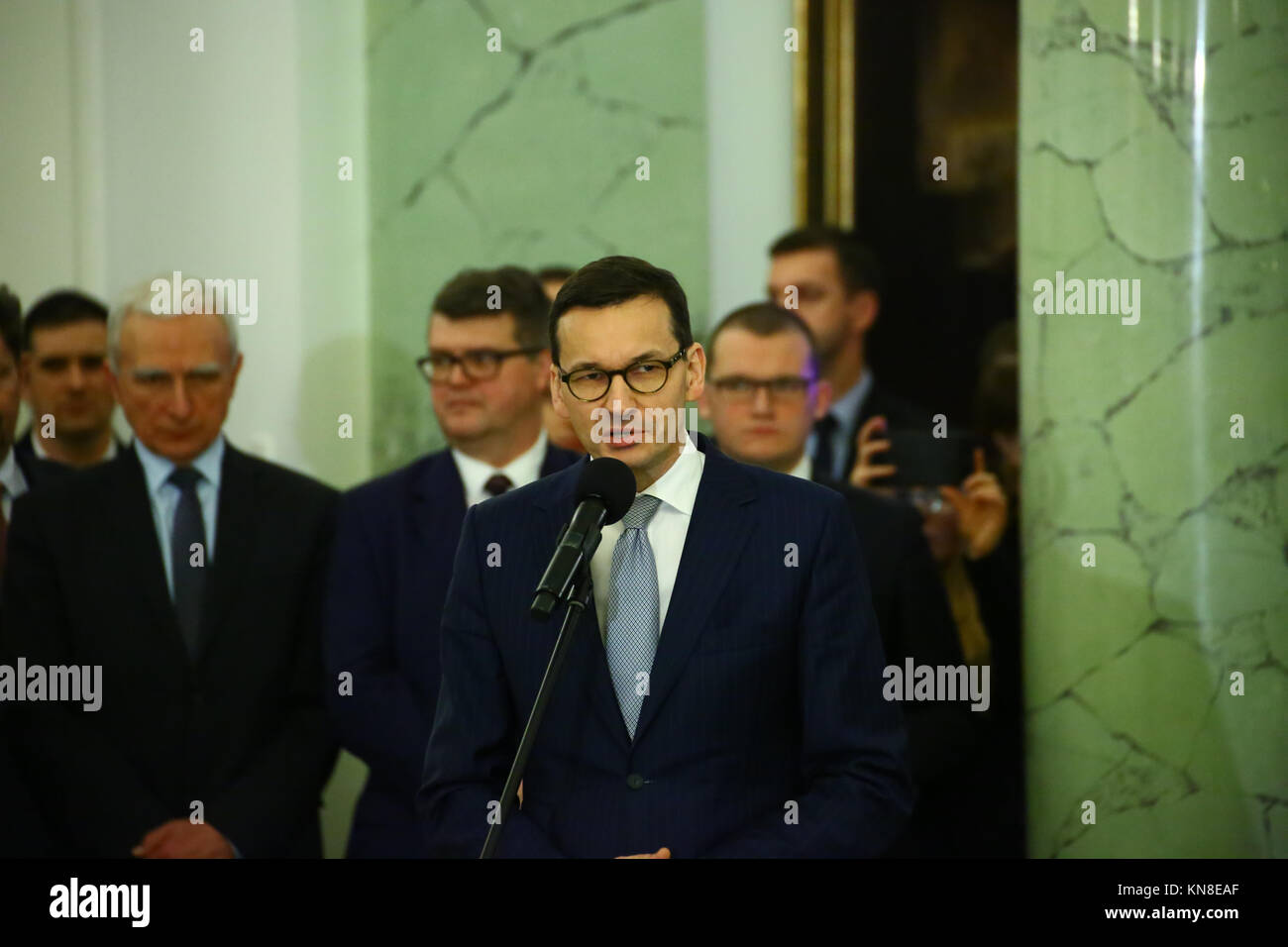 Warsaw, Poland. 11th Dec, 2017.  President Duda appoints new Prime Minister Mateusz Morawiecki and new Council of Ministers with ceremony at Presidential Palace. Previous Prime Minister Beata Szydlo declared her dismission on Friday (8th December 2017). Credit: Jake Ratz/Alamy Live News Stock Photo