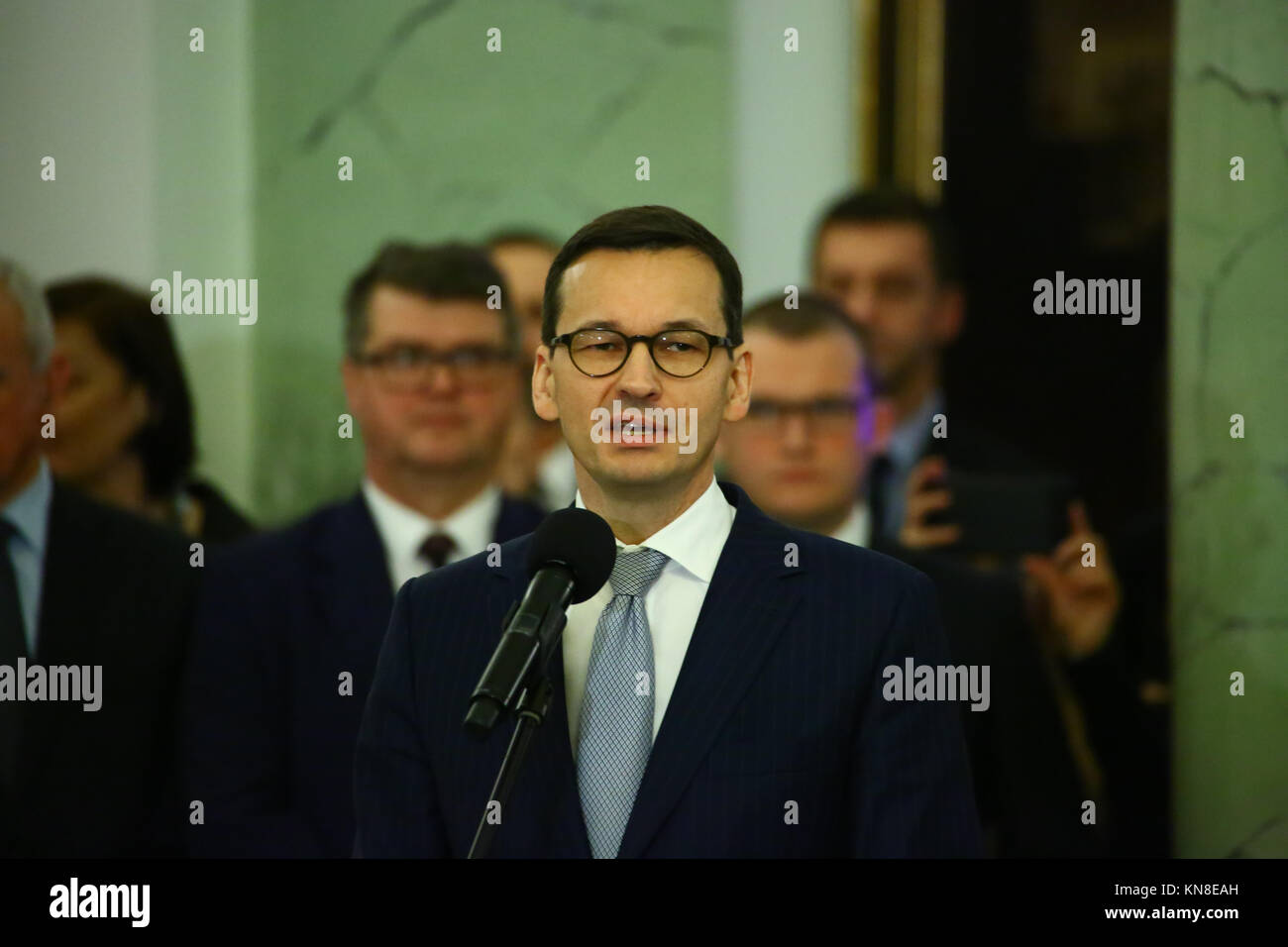 Warsaw, Poland. 11th Dec, 2017.  President Duda appoints new Prime Minister Mateusz Morawiecki and new Council of Ministers with ceremony at Presidential Palace. Previous Prime Minister Beata Szydlo declared her dismission on Friday (8th December 2017). Credit: Jake Ratz/Alamy Live News Stock Photo