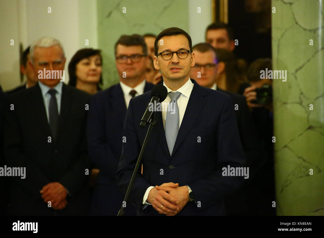 Warsaw, Poland. 11th Dec, 2017.  President Duda appoints new Prime Minister Mateusz Morawiecki and new Council of Ministers with ceremony at Presidential Palace. Previous Prime Minister Beata Szydlo declared her dismission on Friday (8th December 2017). Credit: Jake Ratz/Alamy Live News Stock Photo