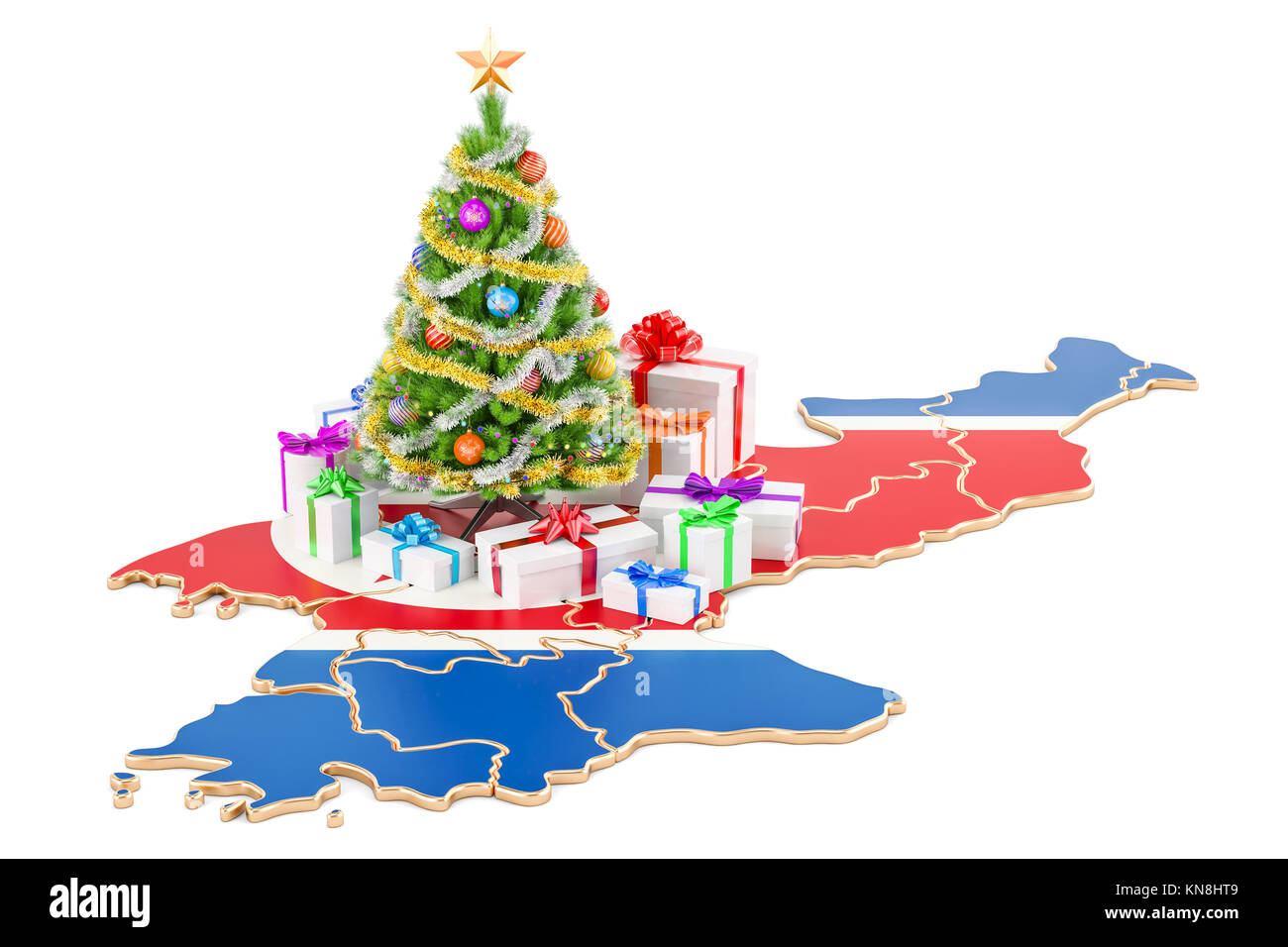 Christmas and New Year holidays in North Korea concept. 3D rendering  isolated on white background Stock Photo - Alamy