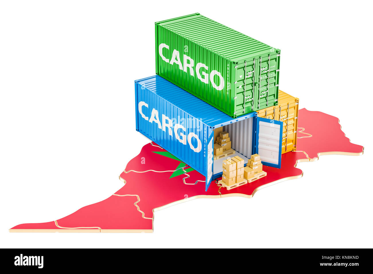 Cargo Shipping and Delivery from Morocco isolated on white background