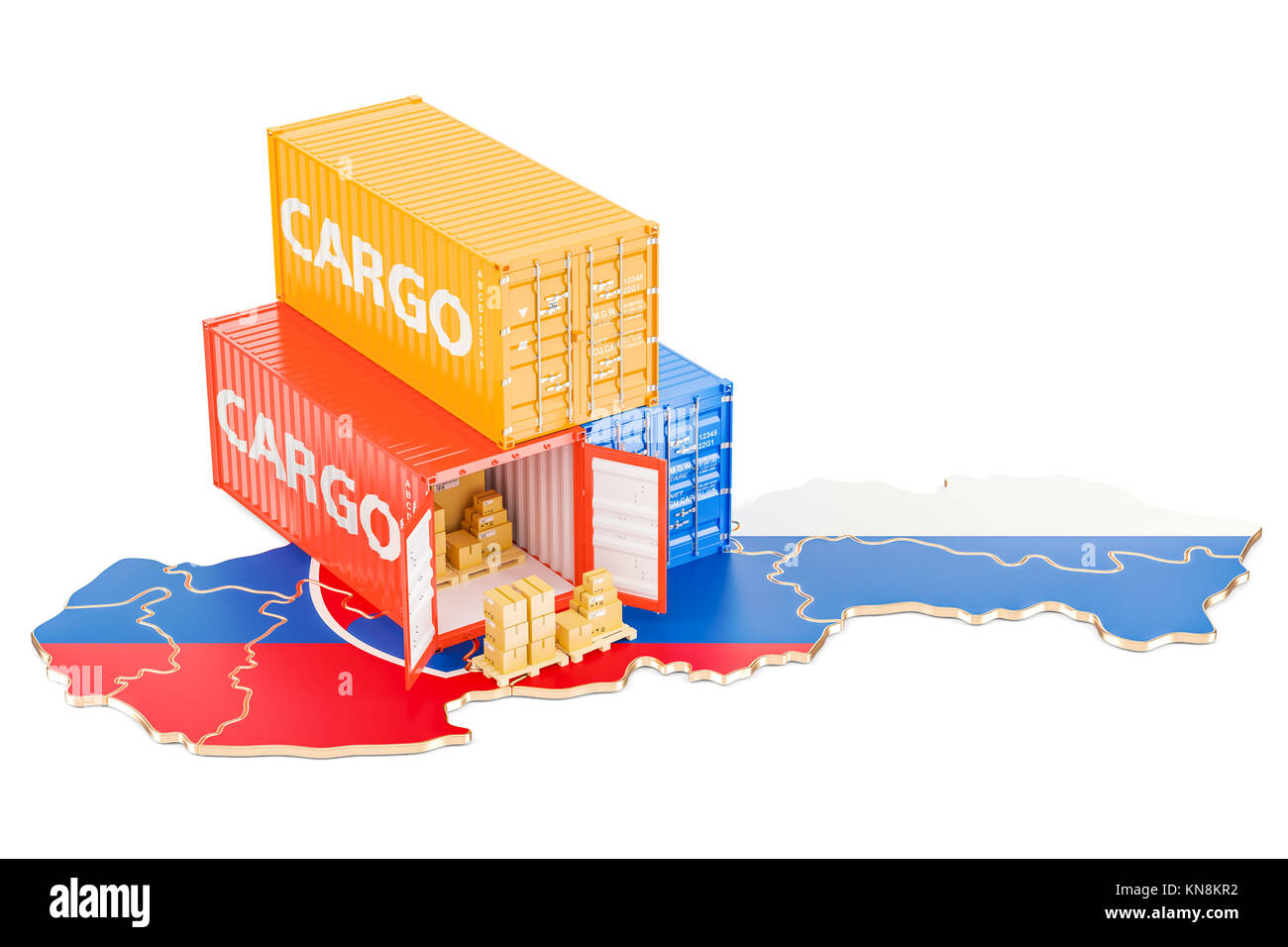 Cargo Shipping and Delivery from Slovakia isolated on white background