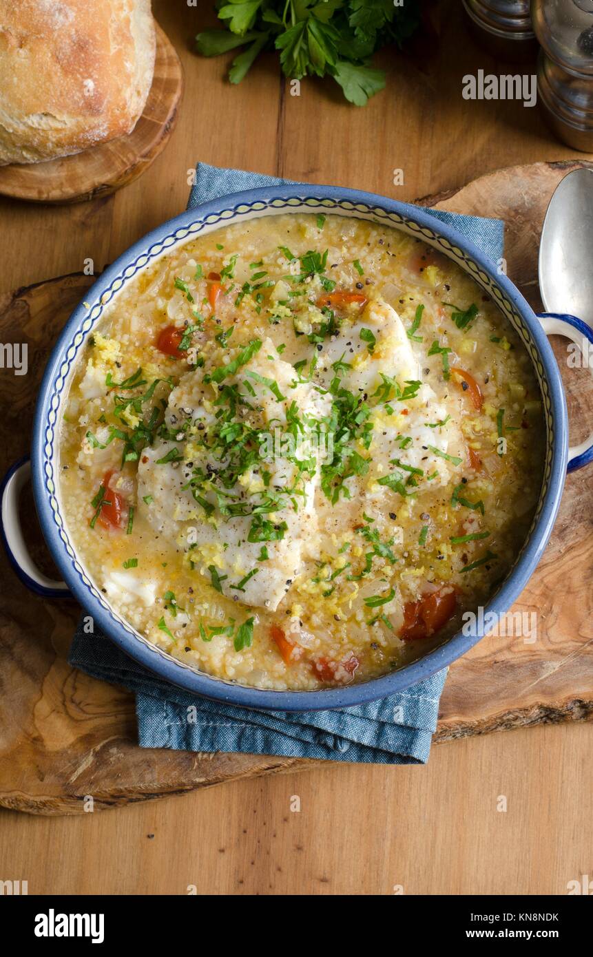 Sicilian stew made of fish, couscous and tomatoes Stock Photo Alamy