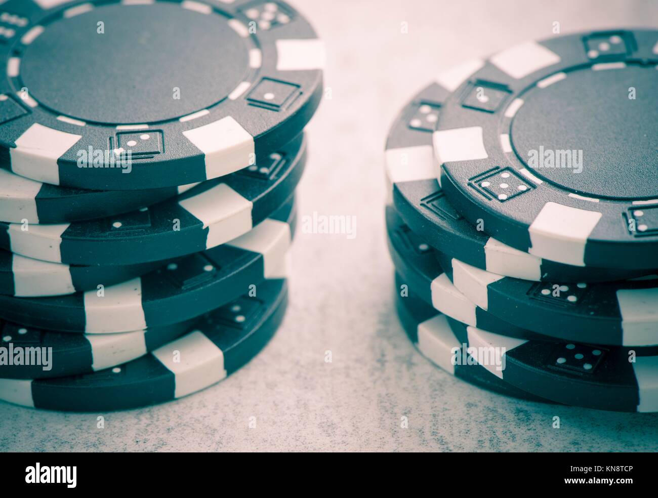 Casino chips pile for gambling and betting in poker. Symbol of luck