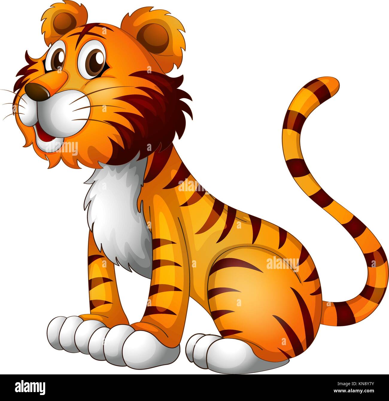 Illustration of a tiger on a white background Stock Vector Image & Art ...