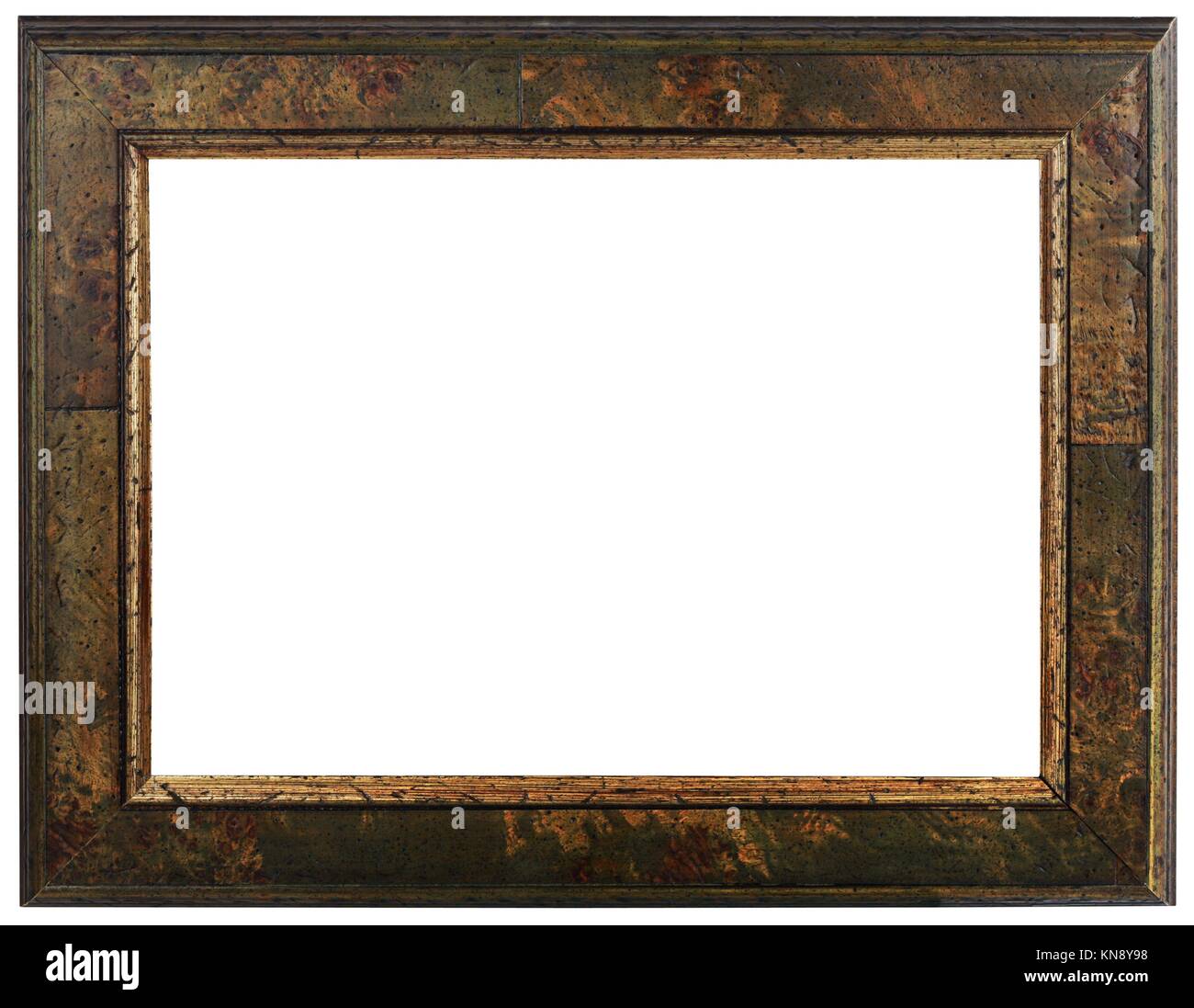 Wooden picture frame 3-color shade and gold. Backing board- can be removed  with 1 step selection (image is selection friendly Stock Photo - Alamy
