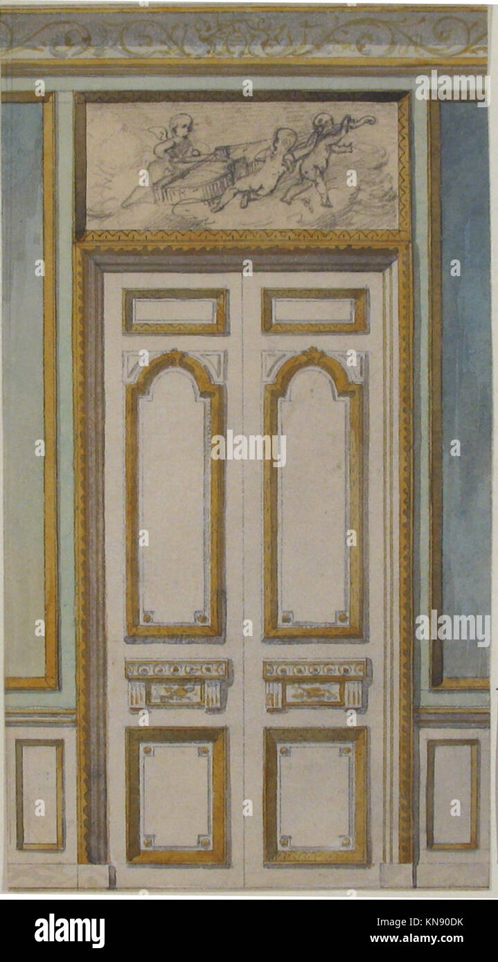Design For Single Door And Overdoor Panel With Cupids
