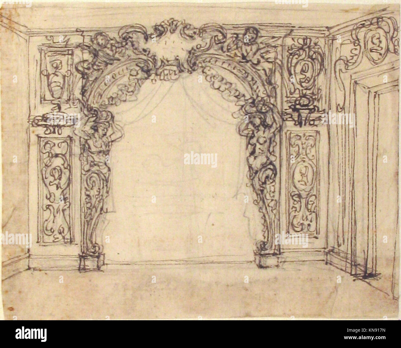 Keyhole Proscenium Design Illustrated architectural study showcasing hi-res stock photography and ...