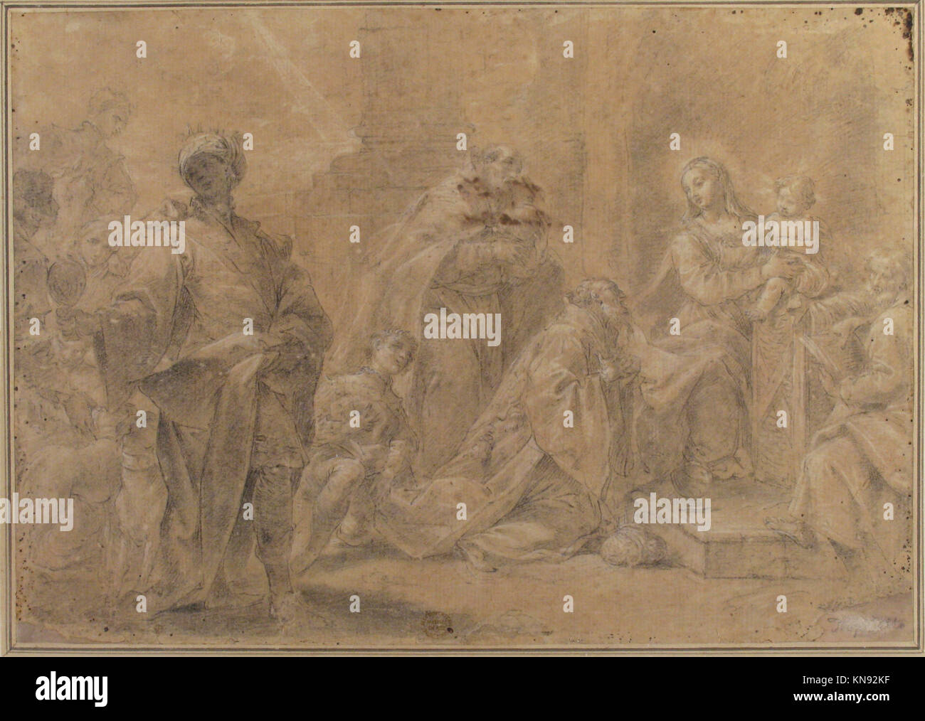A depiction of the Adoration of the Magi, illustrating the biblical ...
