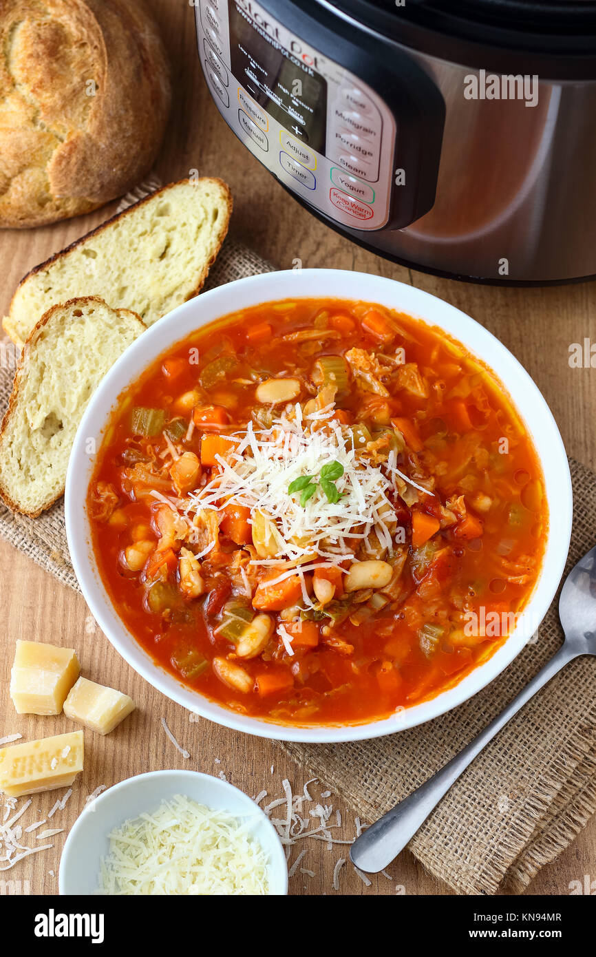 Minestrone Soup made in Instant Pot Pressure Cooker Stock Photo Alamy