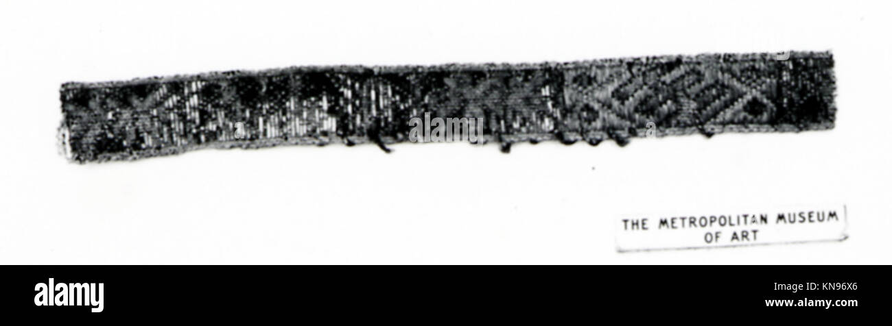 A fragment of ribbon from 13th or 14th century Italy, featuring silver ...