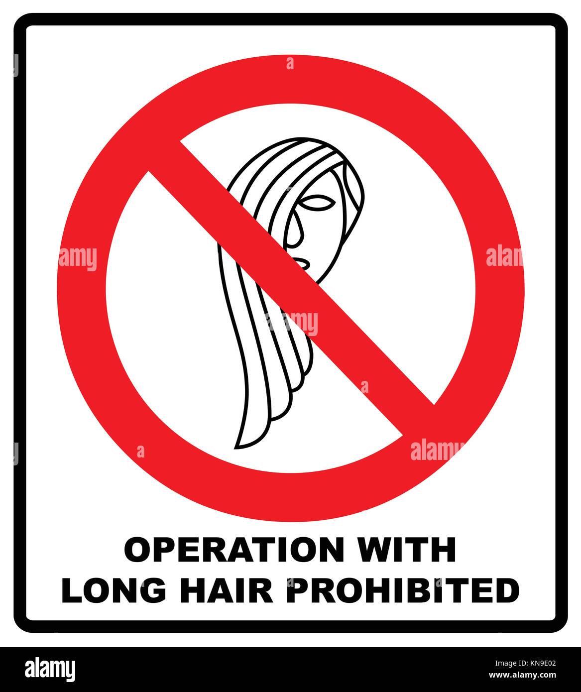 Operation with long hair prohibited sign. Vector
