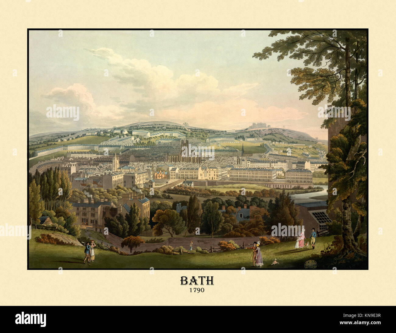 18th century view of Bath, England Stock Photo Alamy