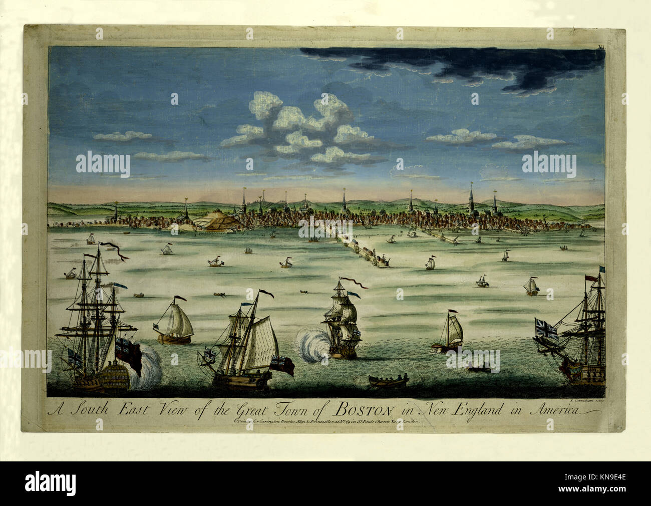 18th century view of Boston Stock Photo