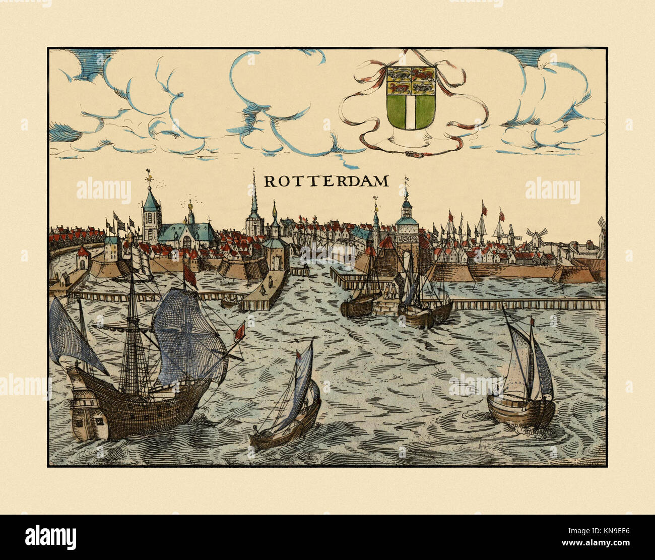 17th century view of Rotterdam, Holland Stock Photo