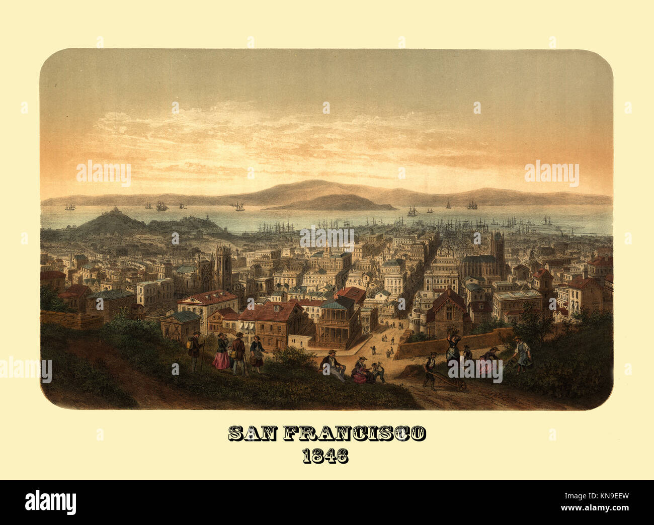 19th century view of San Francisco Stock Photo