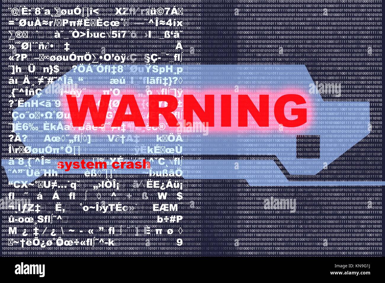 Digital code warning of a system crash Stock Photo Alamy