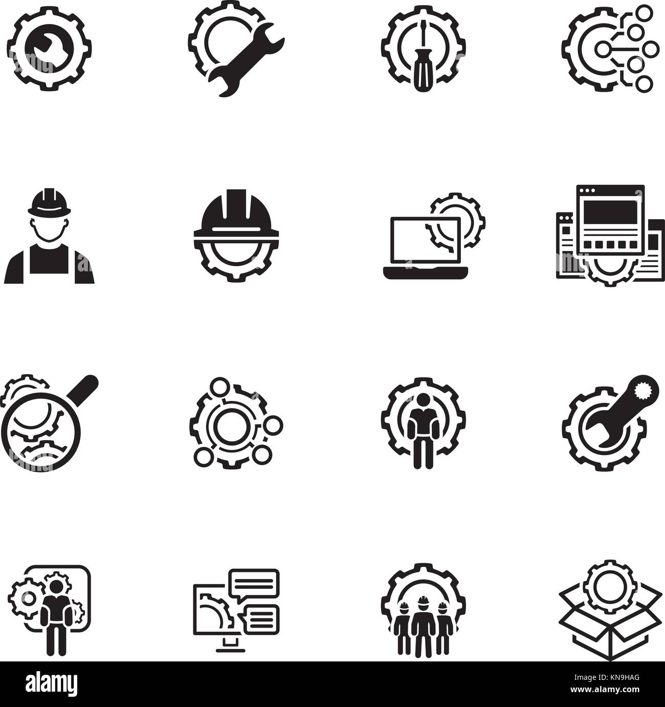 Line Engineering Icons Stock Vector