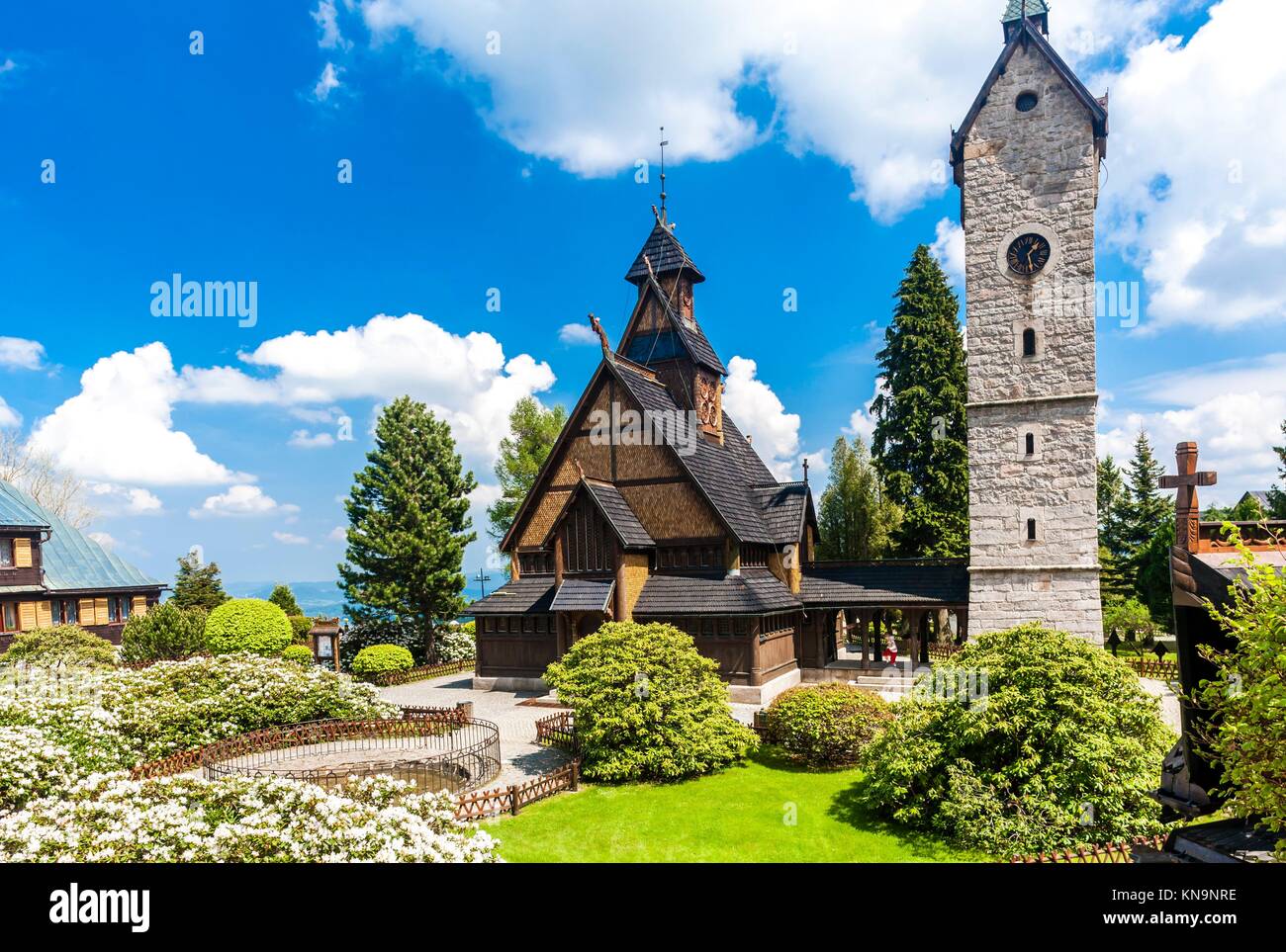 Karpacz Church, Silesia, Poland. Stock Photo