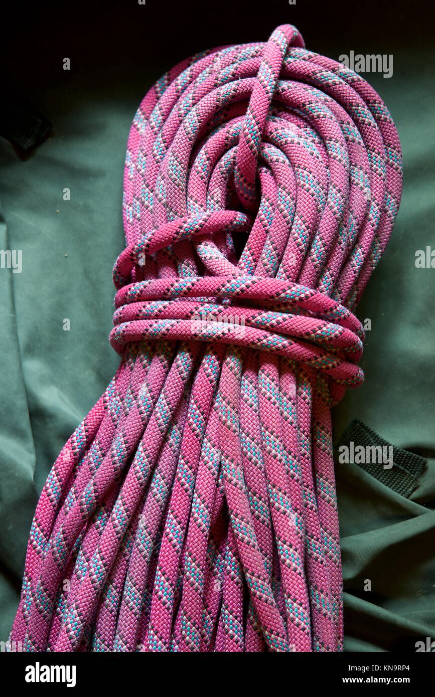 Pink climbing rope close up Stock Photo Alamy