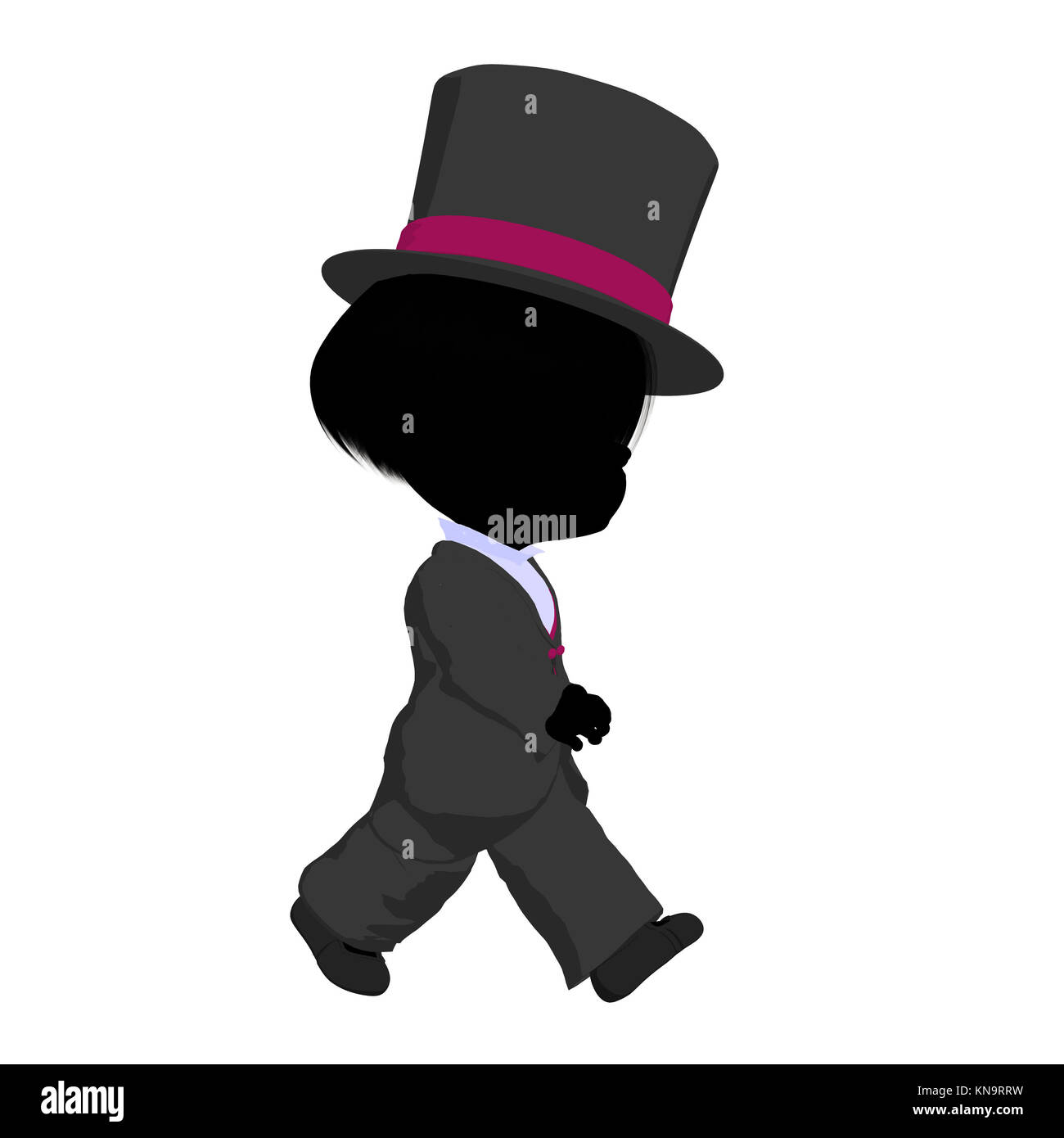 Little top hat girl on a white background Stock Photo Alamy