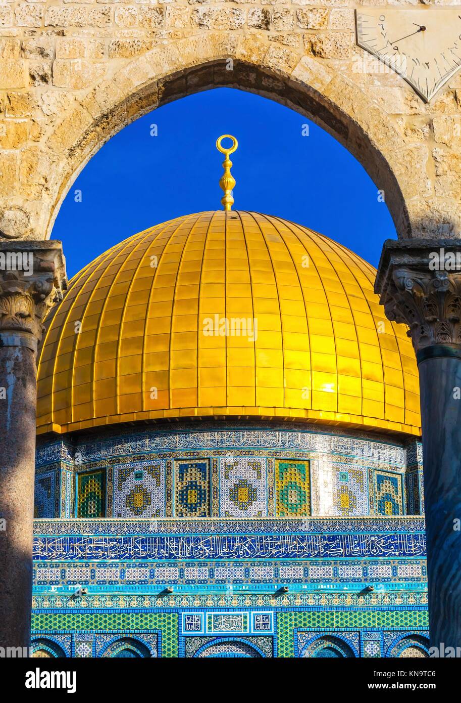 Dome of the Rock Islamic Mosque Temple Mount Jerusalem Israel. Built in