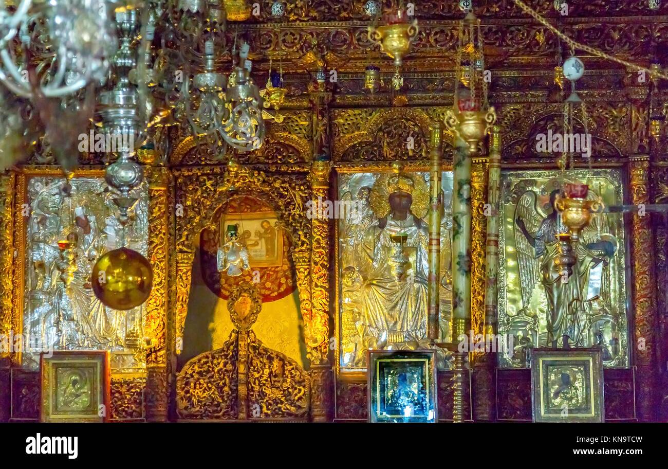 Greek Orthodox Icons Church of the Nativity Altar Nave Bethlehem West