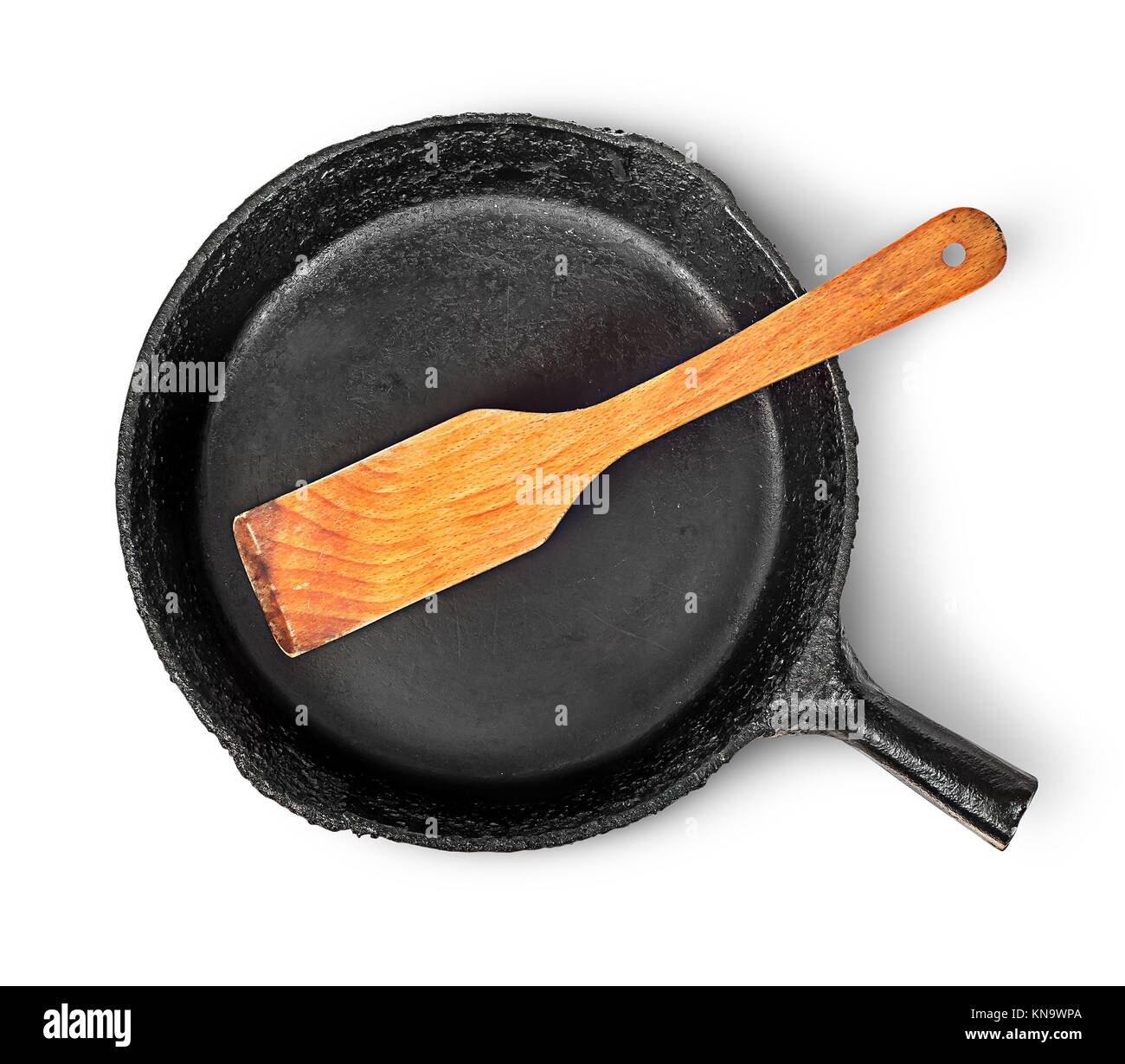 Empty Big Pan And Scoop Or Flipper Used In Frying. Stock Photo
