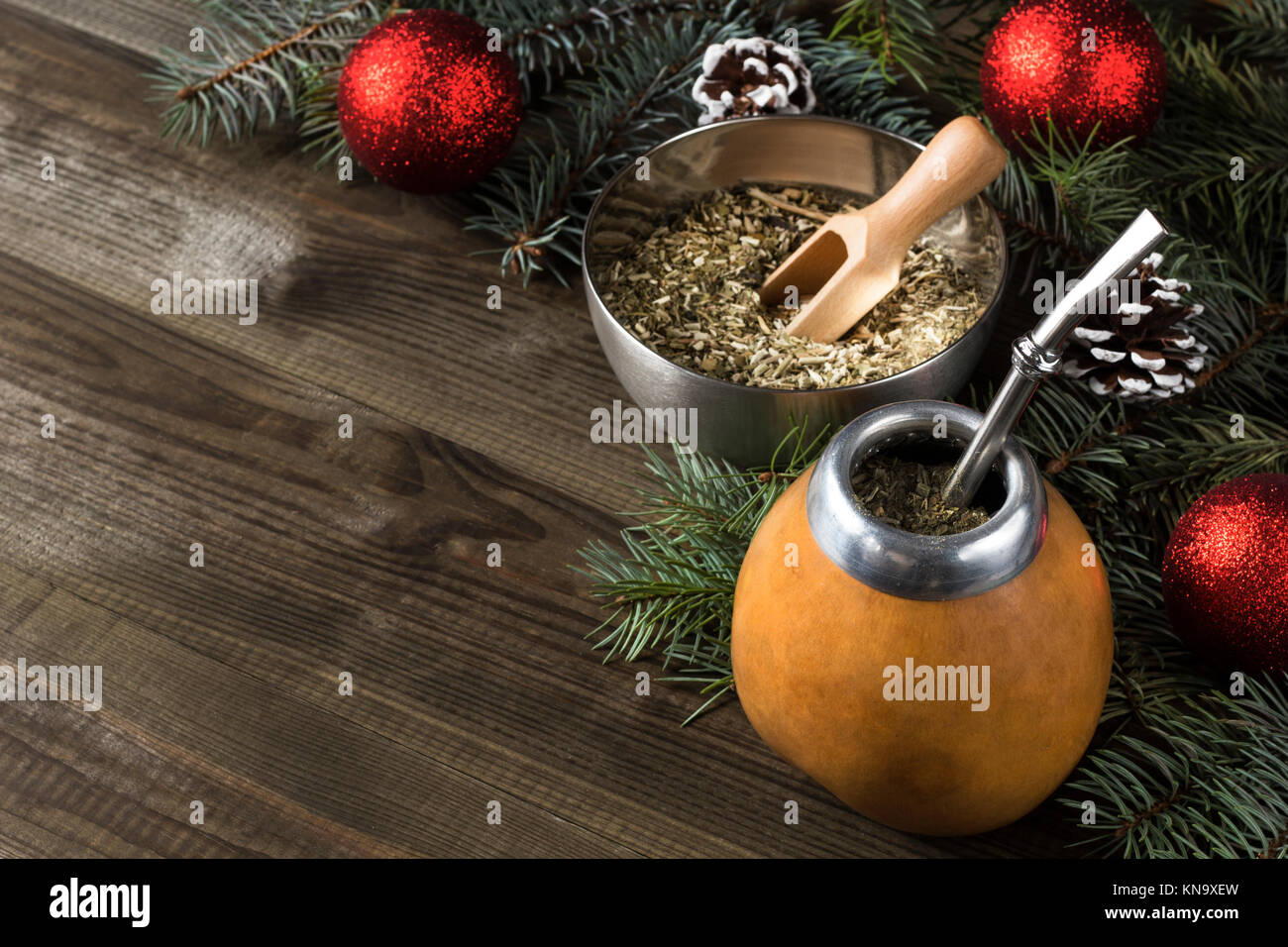 yerba mate Christmas background Stock Photo - Alamy