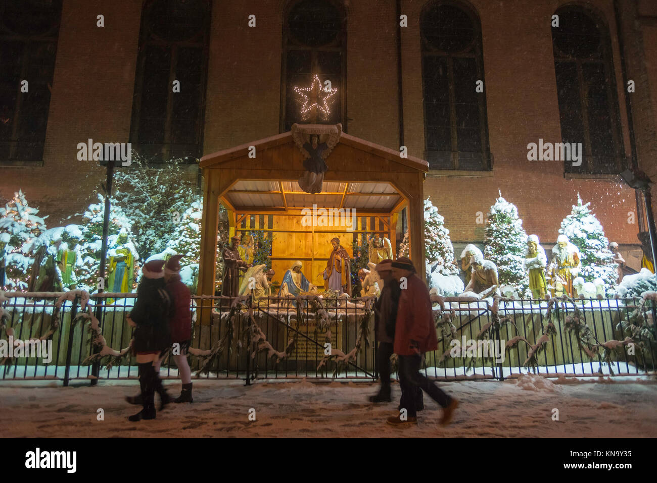 New York, NY, USA The Nativity Christmas Scene at St Anthony of Padua