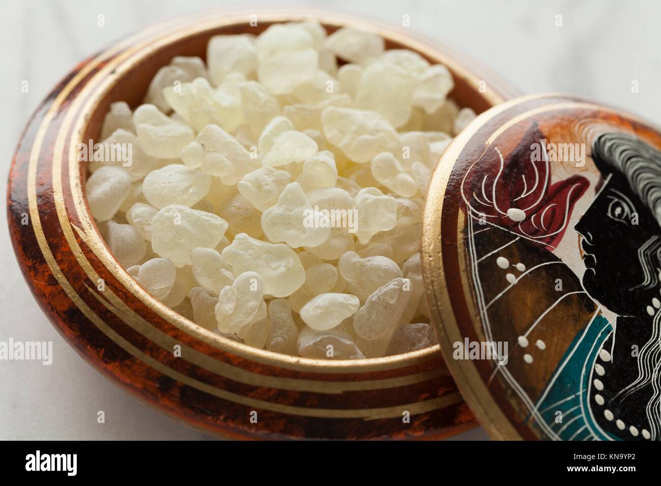 Mastic tears of Chios in a Greek bowl Stock Photo Alamy