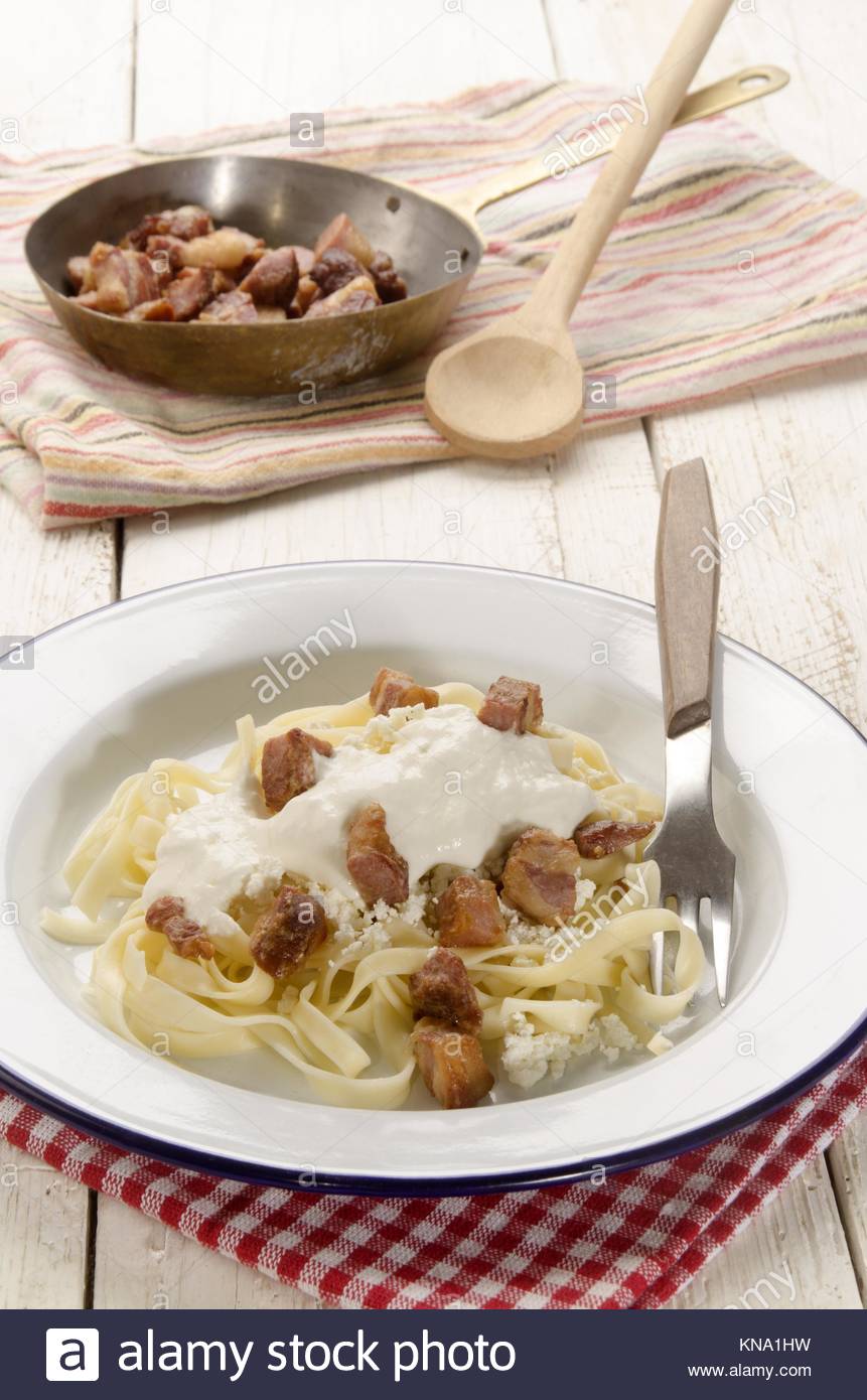 Hungarian Style Pasta With Sour Cream Cottage Cheese And Bacon