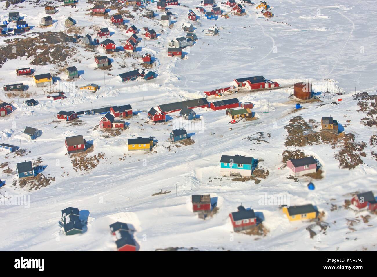 Colorful houses in Greenland in spring time Stock Photo Alamy