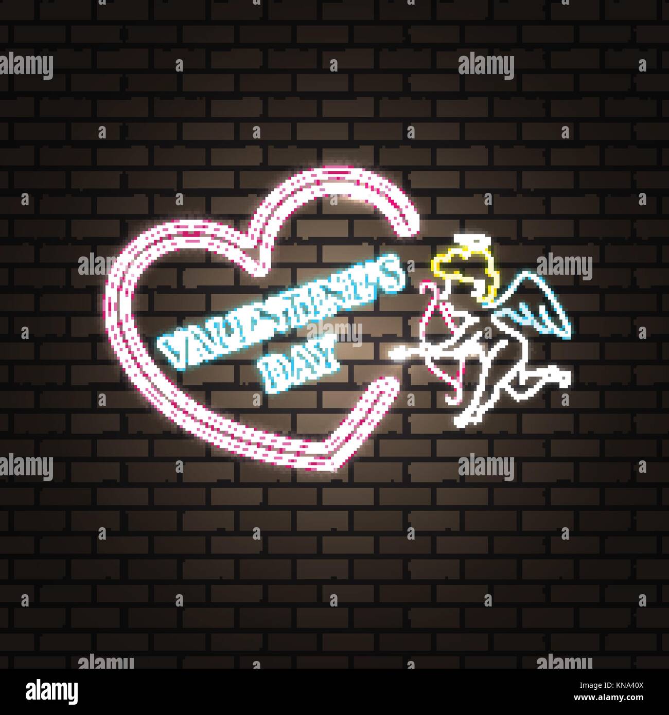 Neon text valentines day banner Stock Vector Image & Art - Alamy