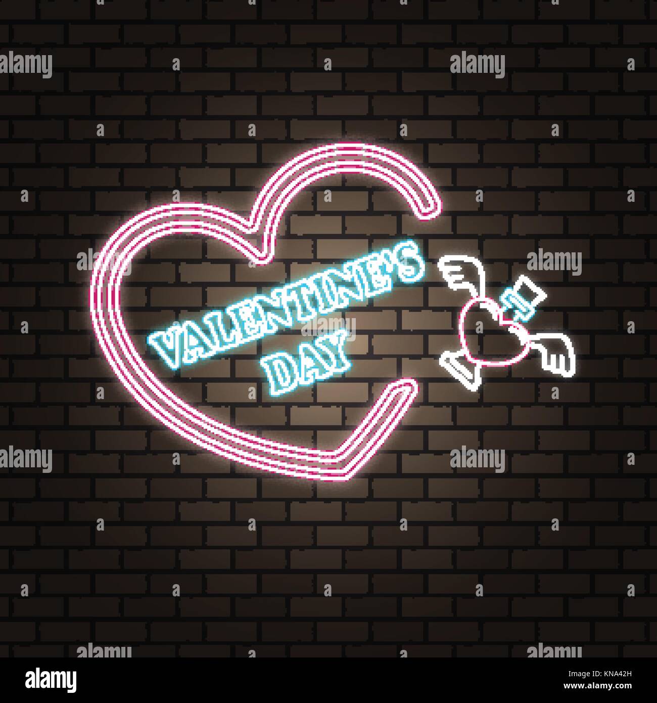 Neon text valentines day banner Stock Vector Image & Art - Alamy