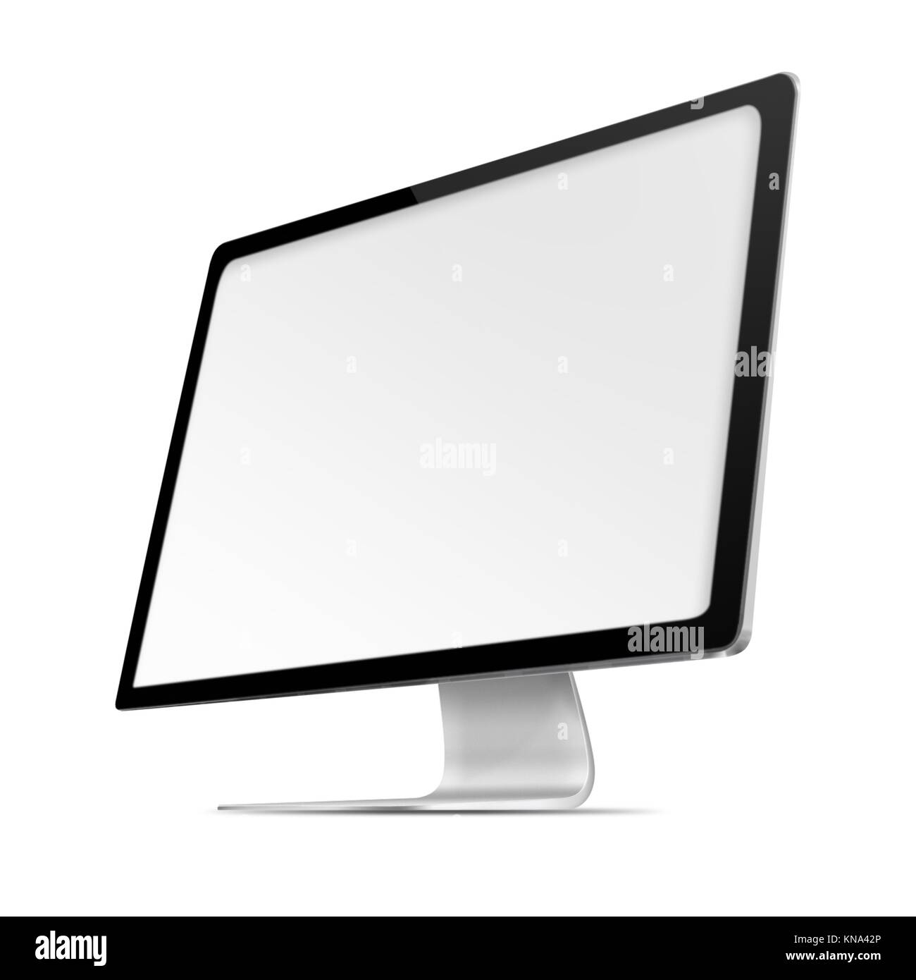 Modern flat screen computer monitor with blank isolated on white