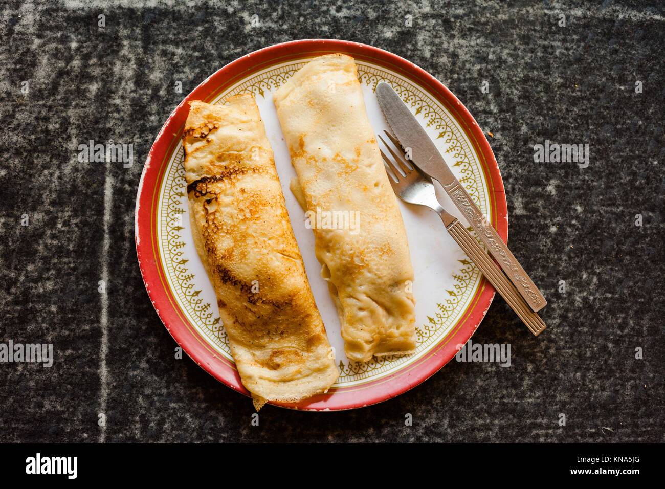 Banana honey pancakes in Nepal Stock Photo Alamy