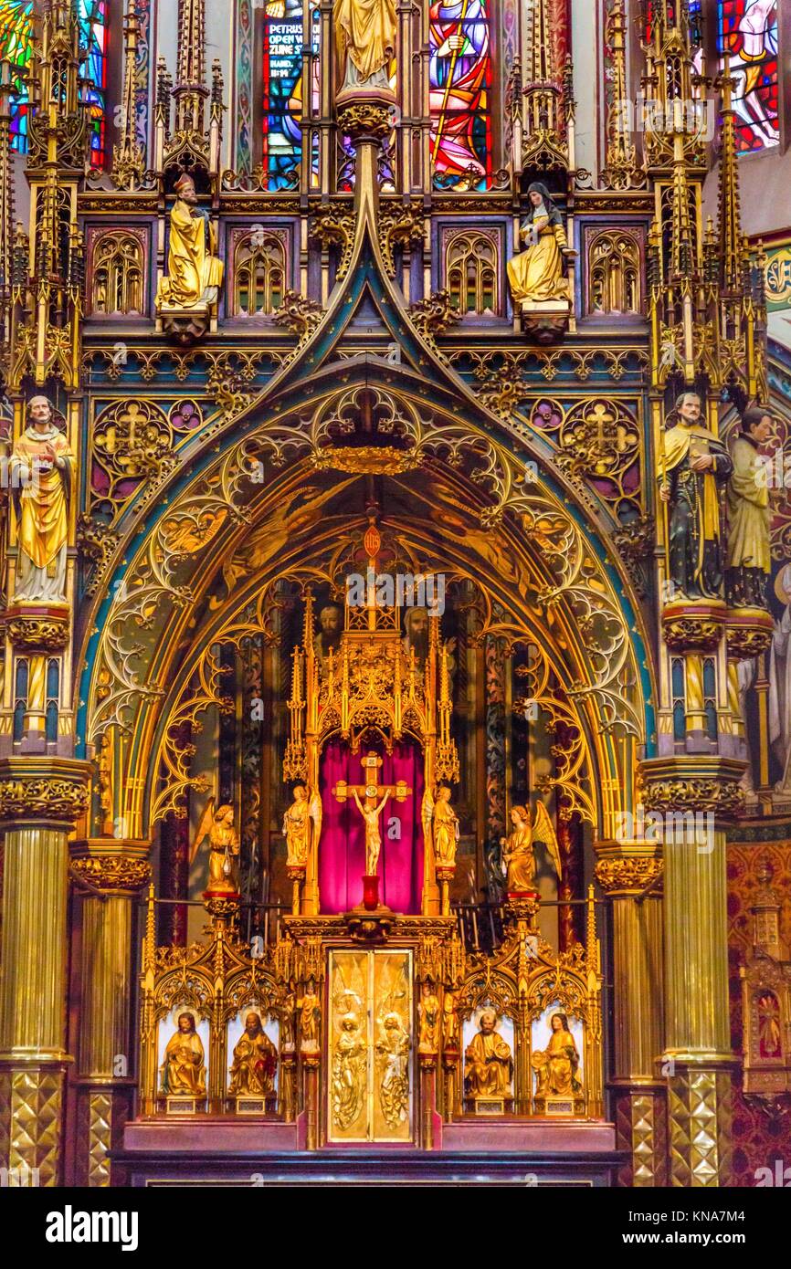 Altar Wooden Church Figures Crucifix Angels De Krijtberg Church