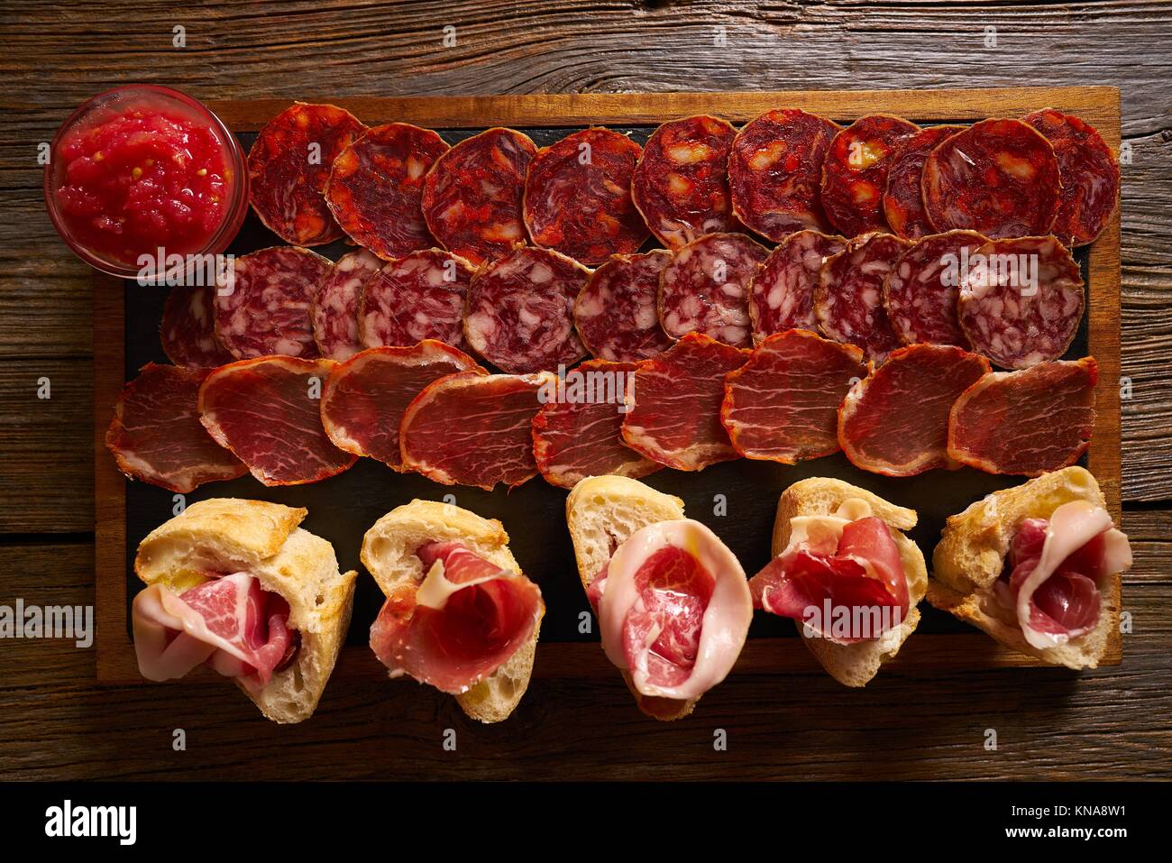 Iberian sausages and ham board Tapas from spain Stock Photo Alamy