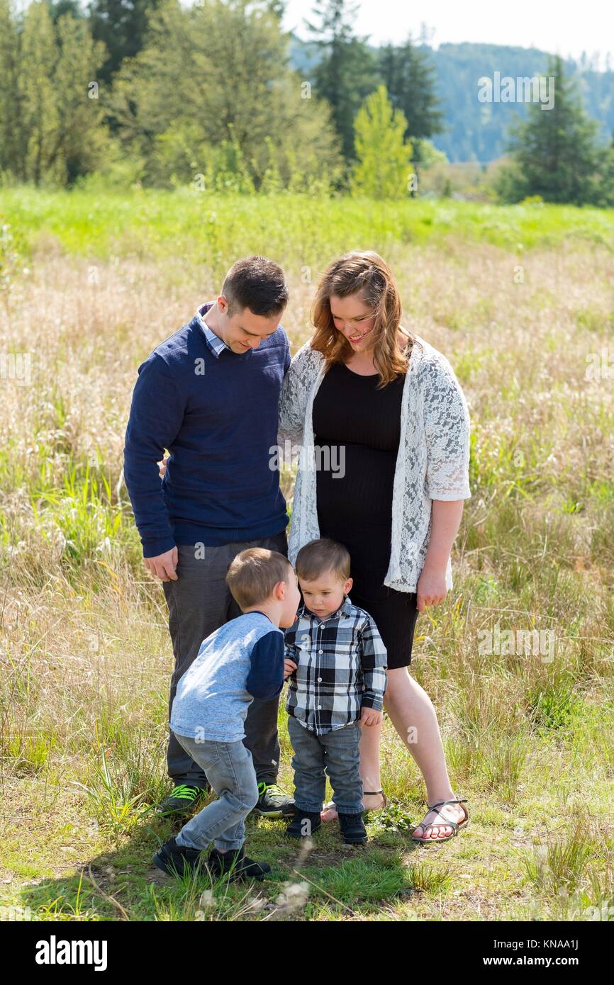 Two child family hi-res stock photography and images - Alamy