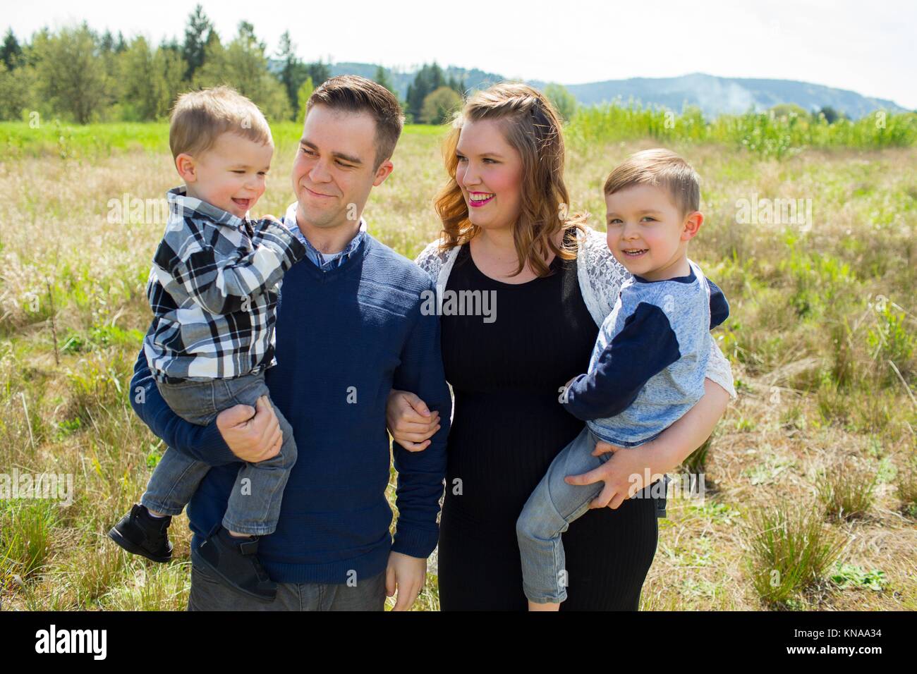 Two child family hi-res stock photography and images - Alamy