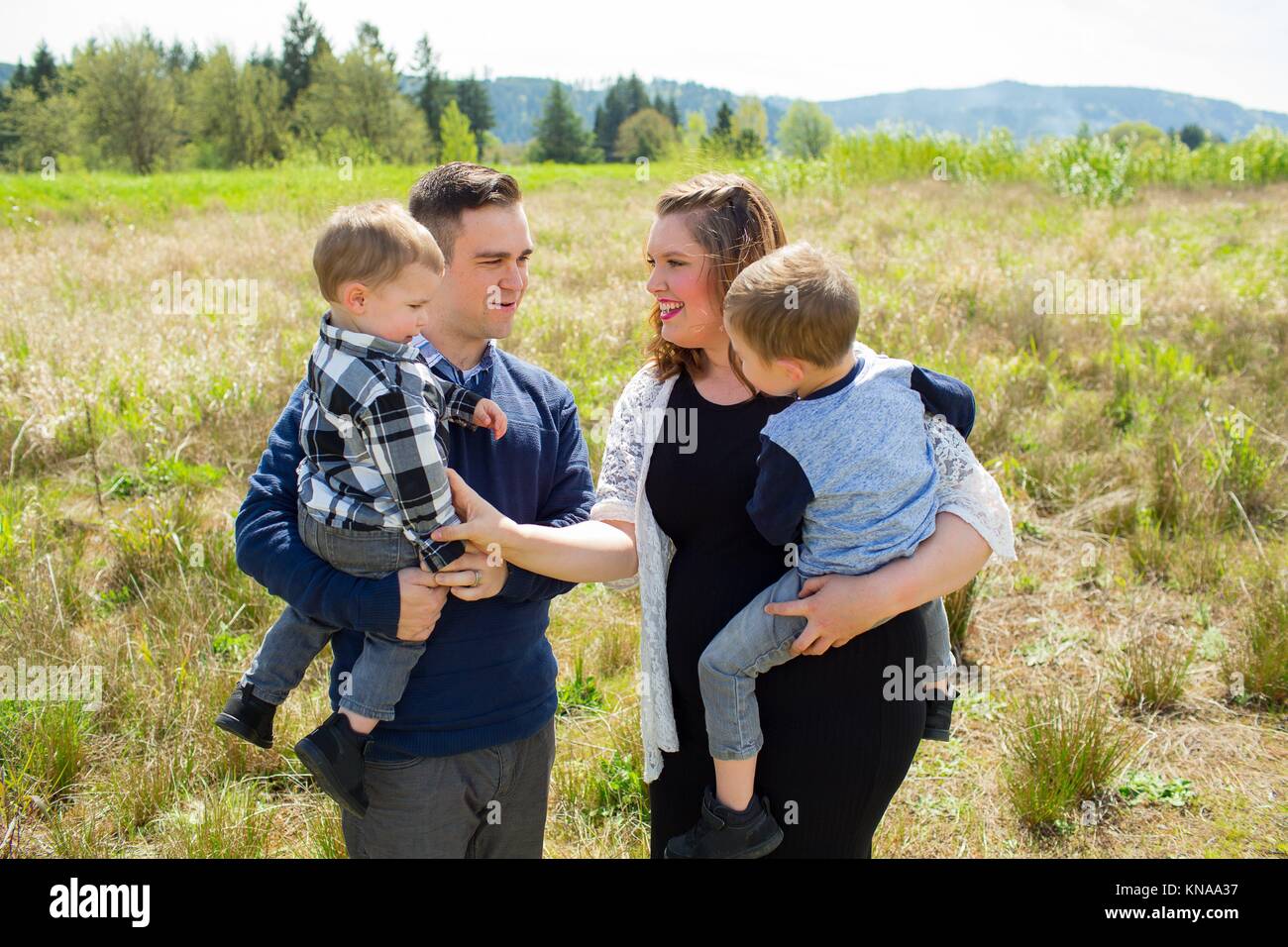 Two child family hi-res stock photography and images - Alamy