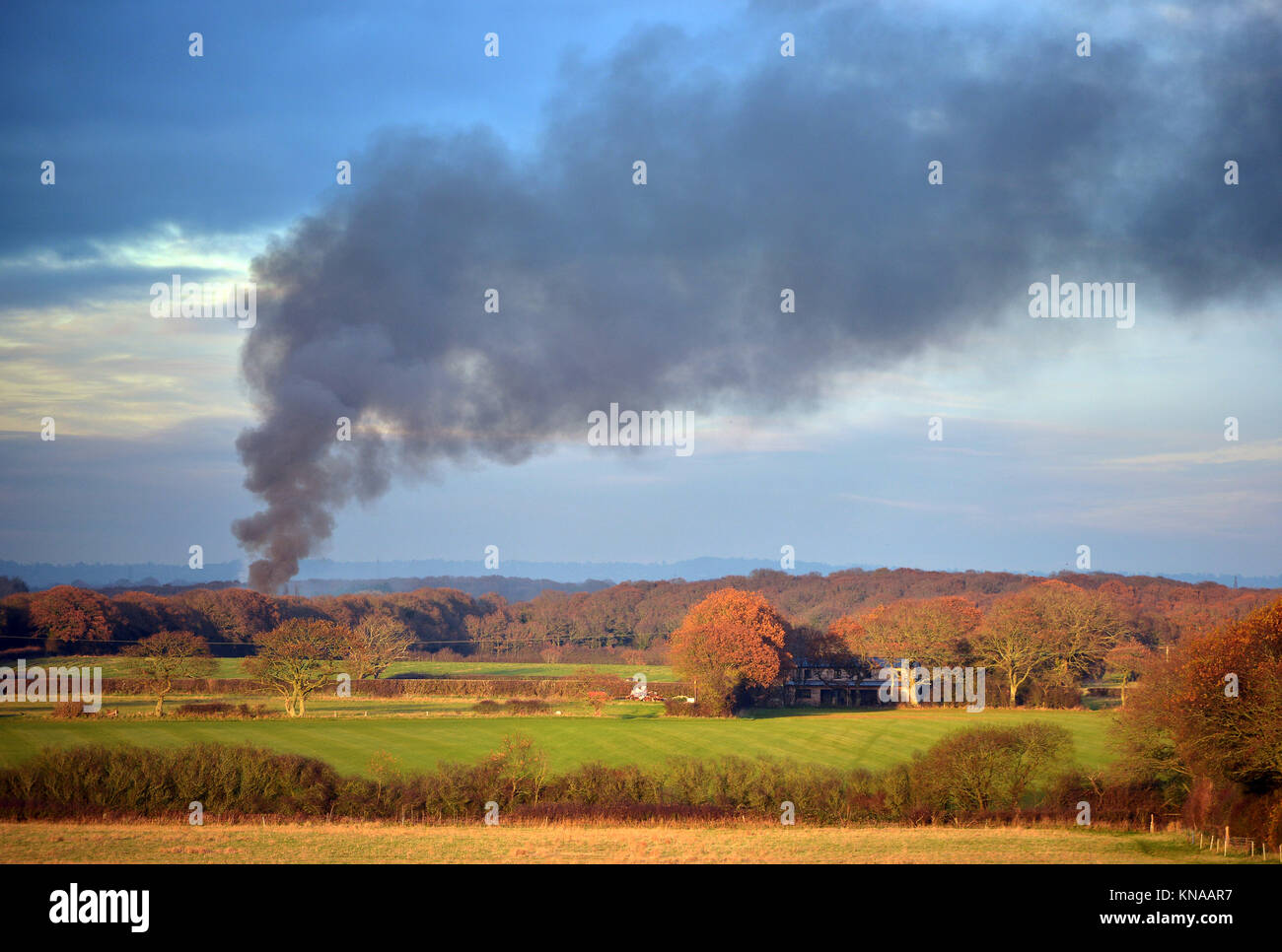 illegal waste burning in the countryside (illustrative Stock Photo Alamy