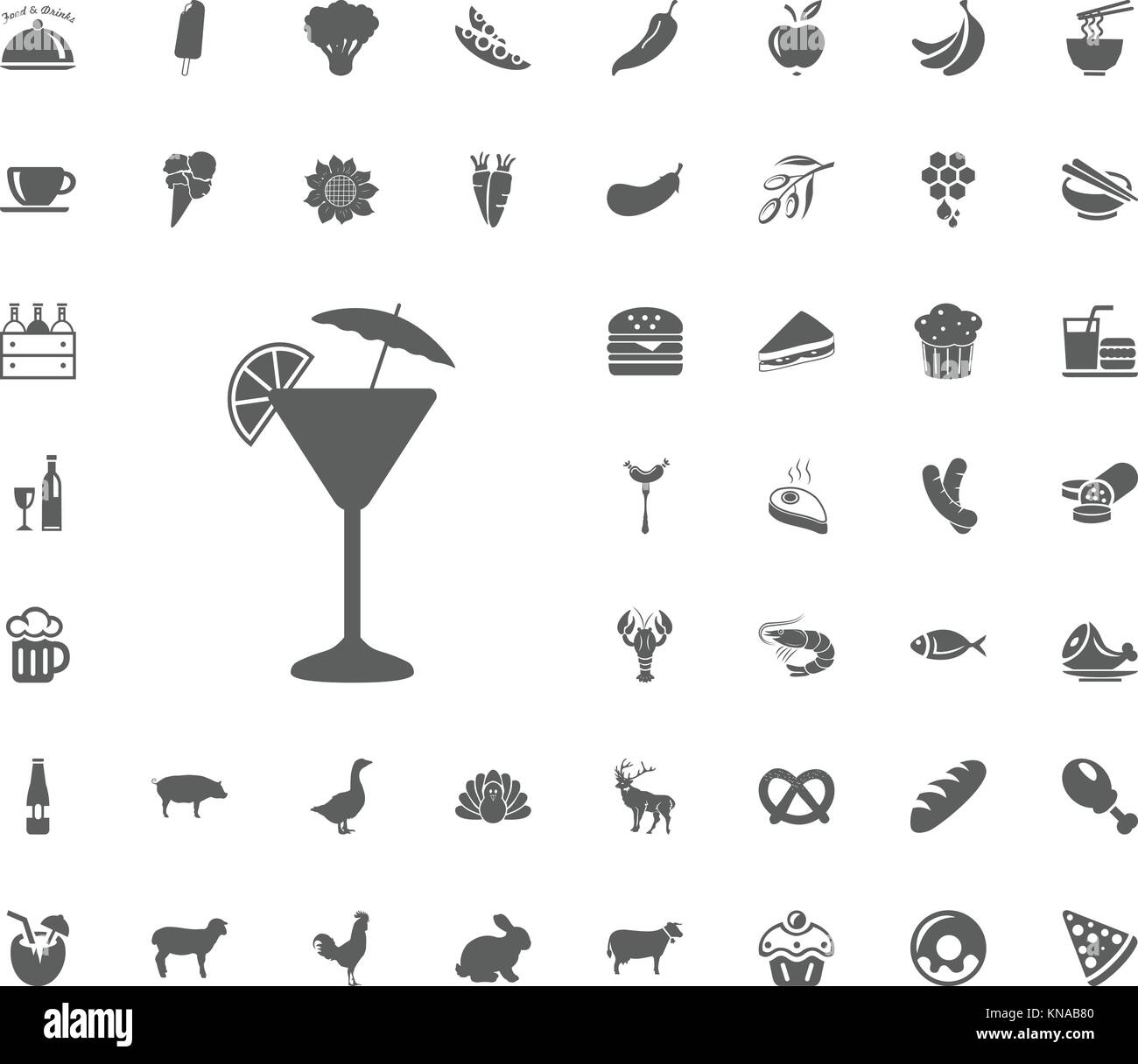 Coctail icon. Food and Drinks vector icon set Stock Vector Image & Art ...