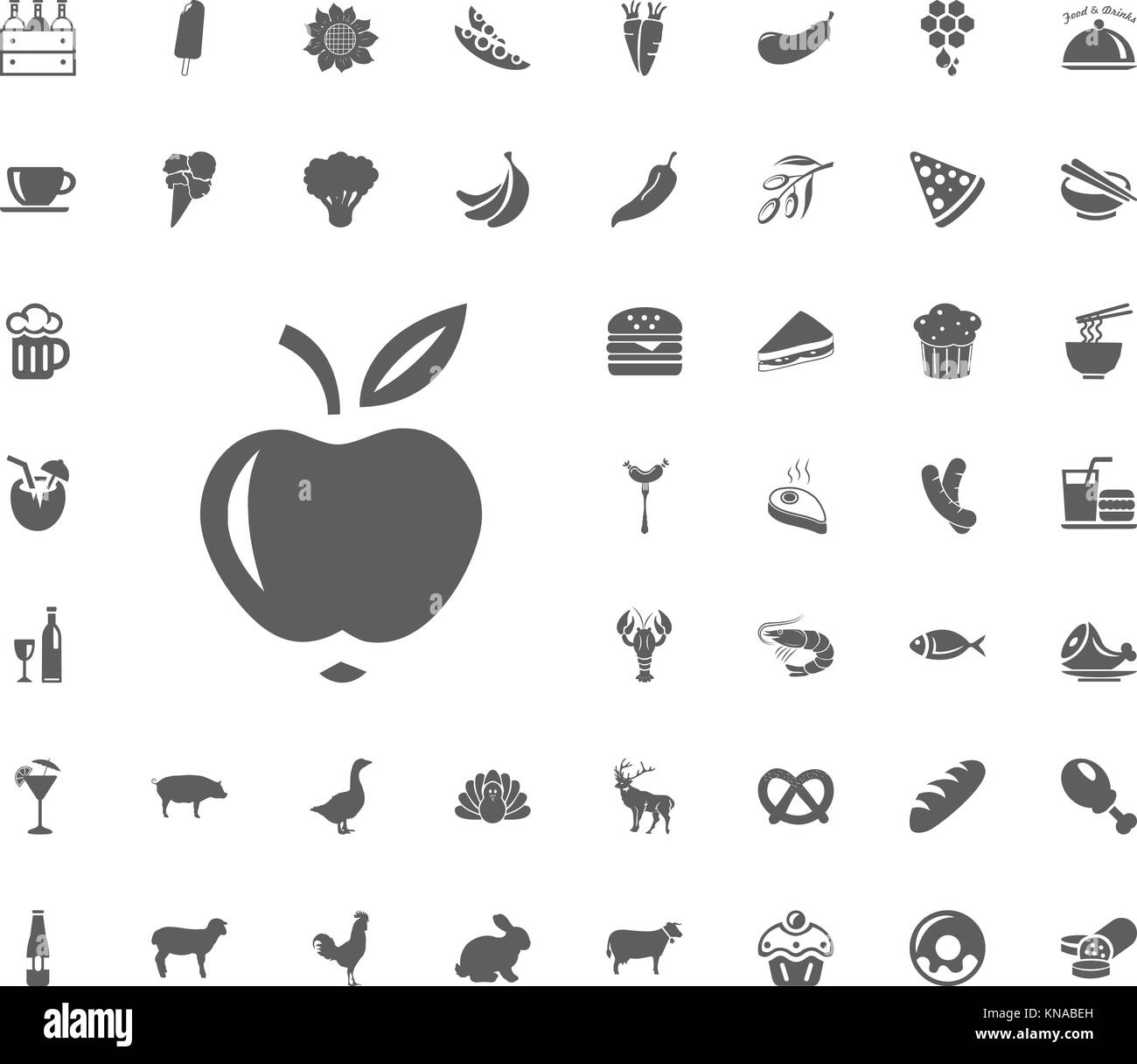 Apple icon. Food and Drinks vector icon set Stock Vector Image & Art ...