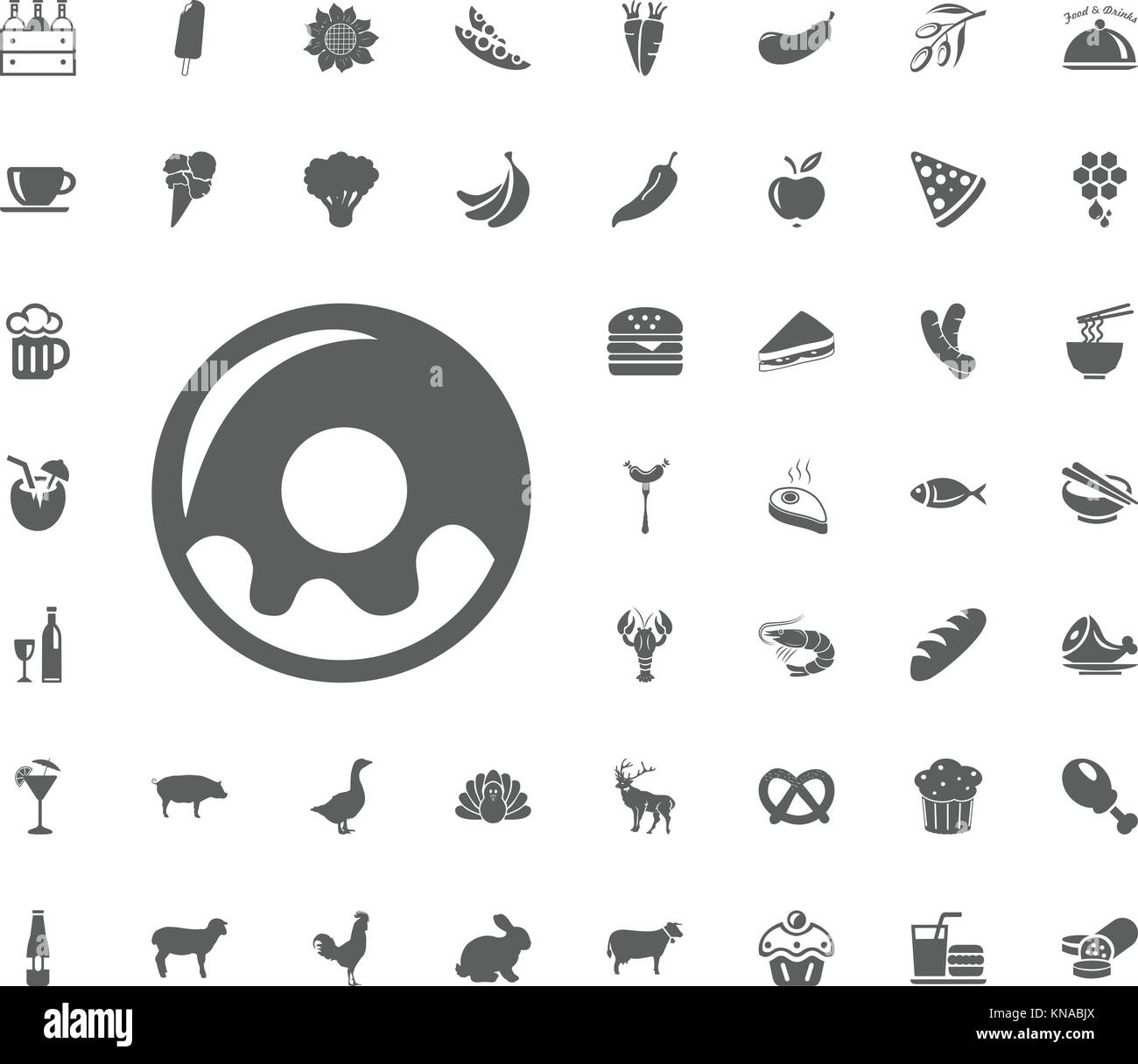 Donut icon. Food and Drinks vector icon set Stock Vector Image & Art ...